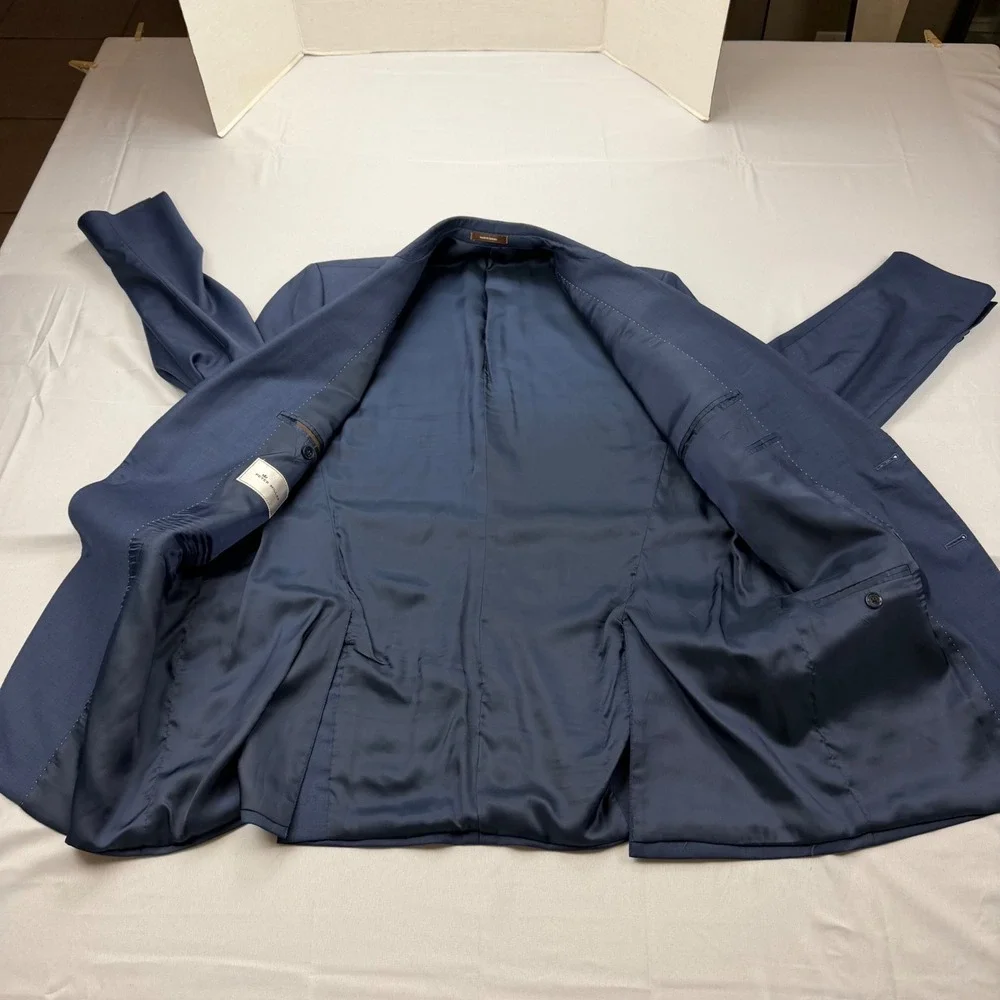 Peter Millar Blazer Mens 48T‎ Blue 100% Wool 2 Button Tailored Suit Jacket